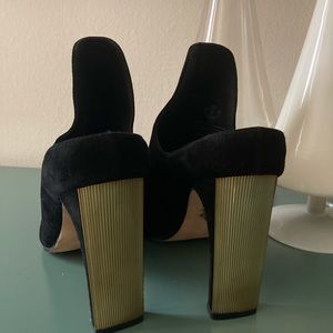 Donna Karan Suede Mule Heels